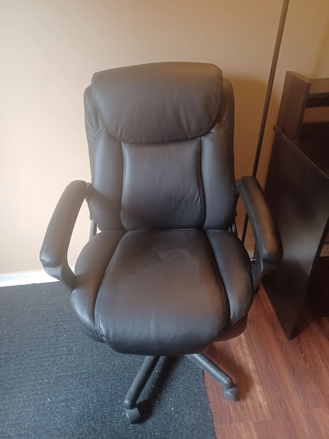 Black Office Chair and Desk Combo - photo 2