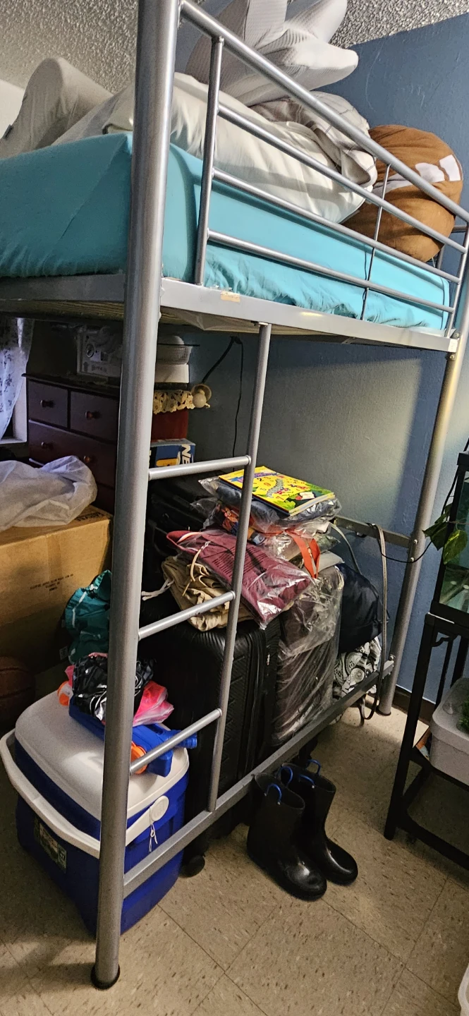 Silver Metal Full Size Loft Bed - photo 2