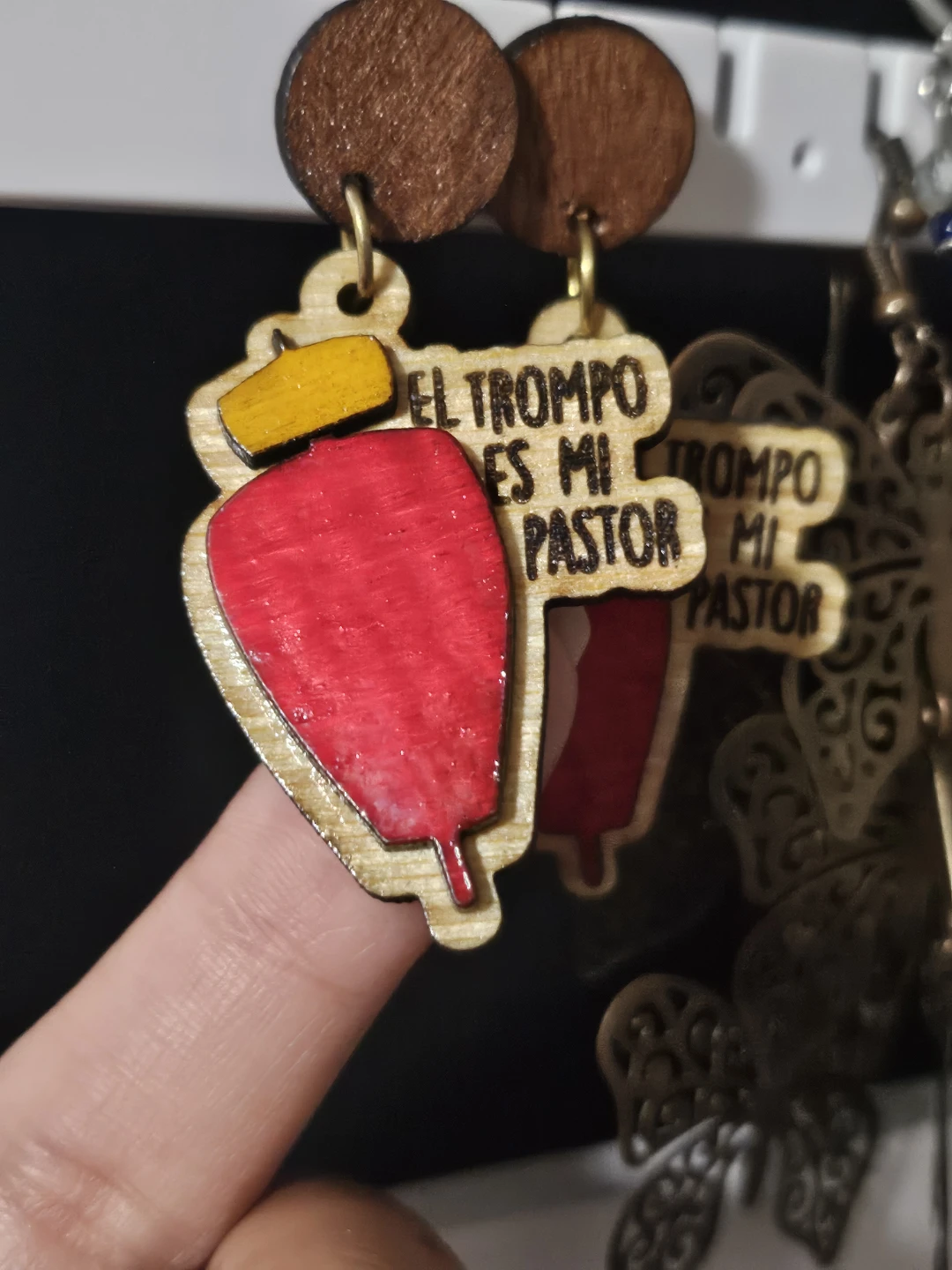 Tacos al Pastor Wooden Earrings - iconic street food culture