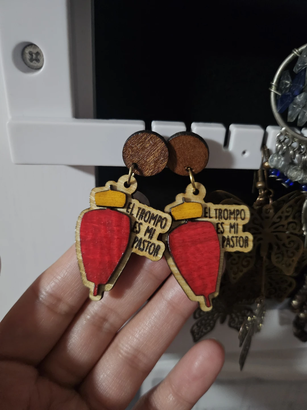 Tacos al Pastor Wooden Earrings - iconic street food culture - photo 2