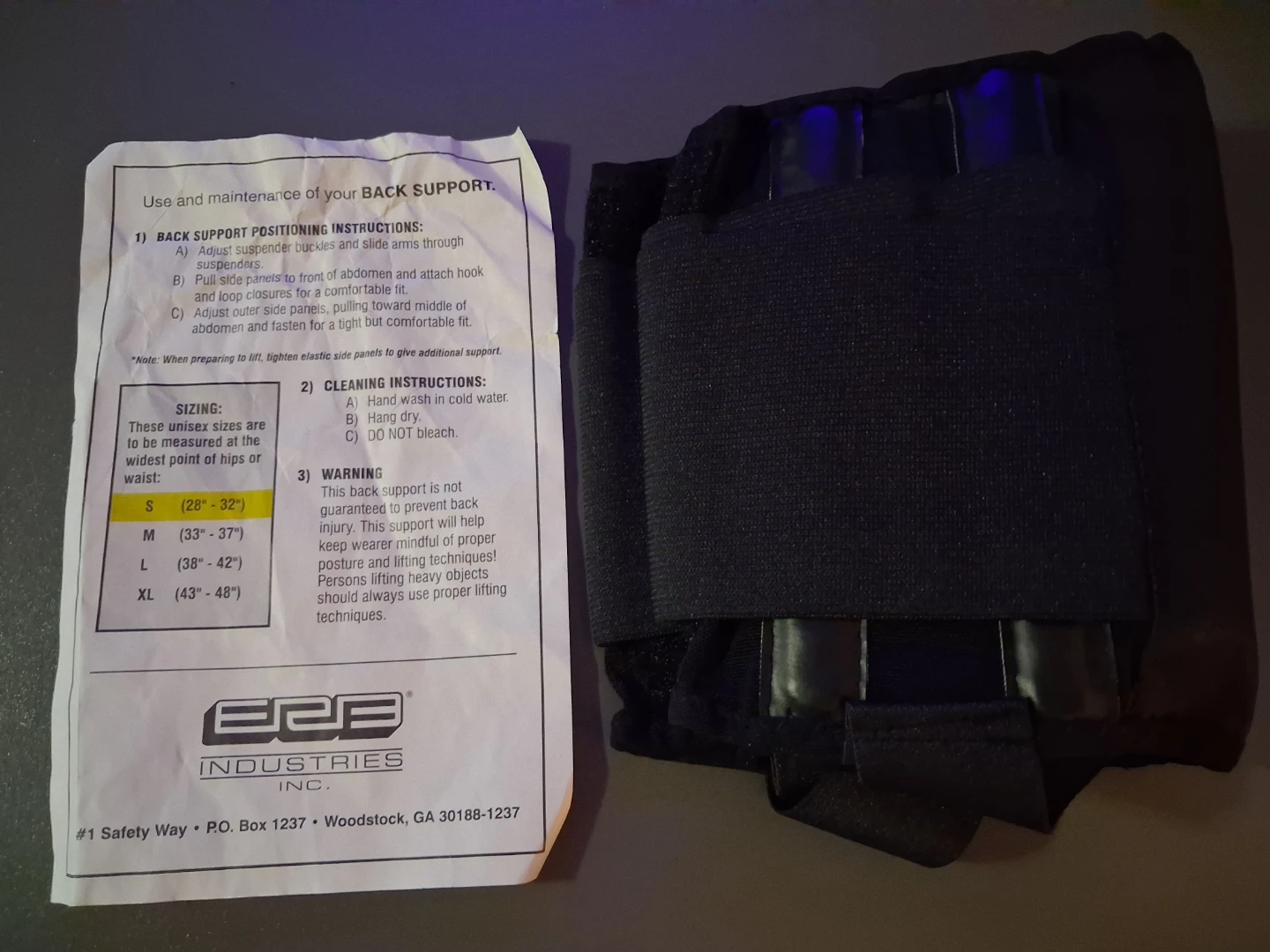 EBB Industries Back Support Belt