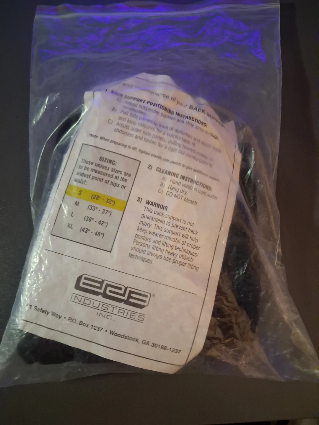 EBB Industries Back Support Belt - photo 3