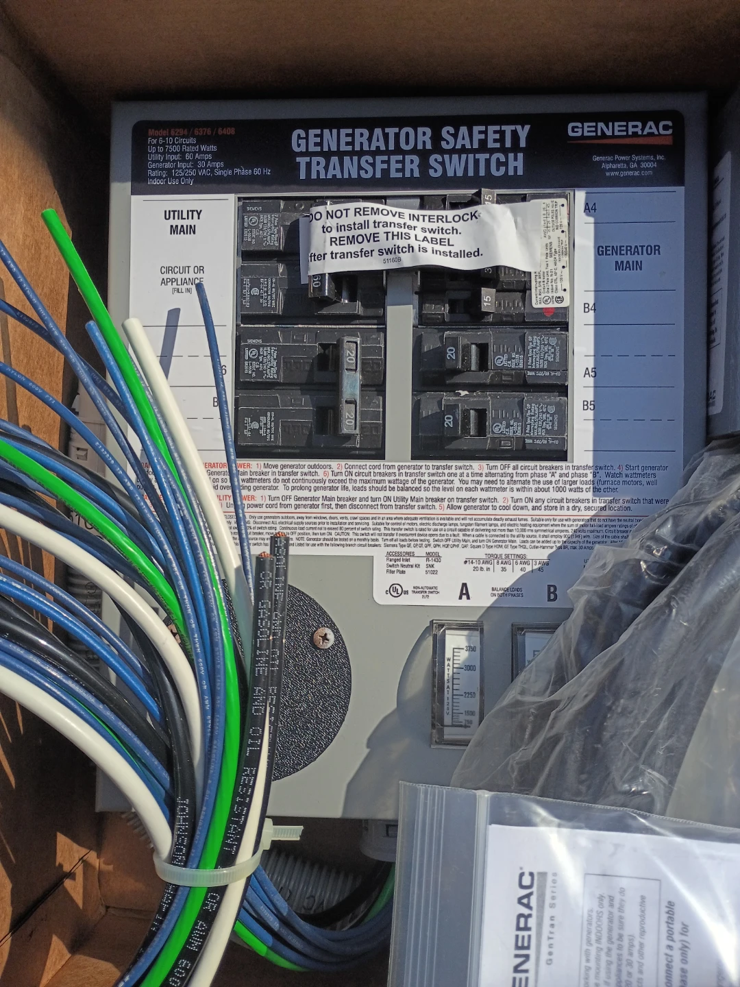 Generac 30 Amp Transfer Switch Kit - photo 3