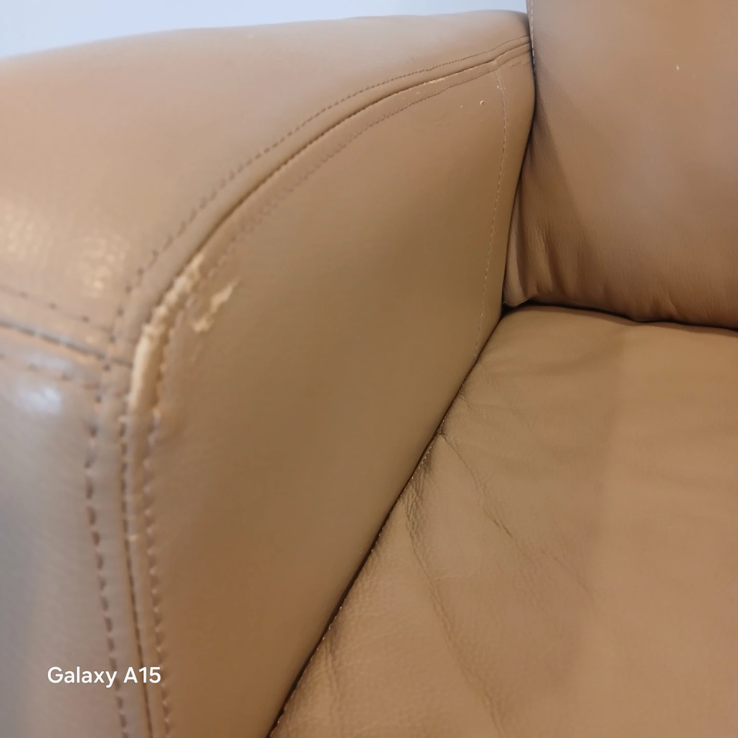 MOVING SALE - Tan Leather Loveseat Sofa Set of 2 - photo 3