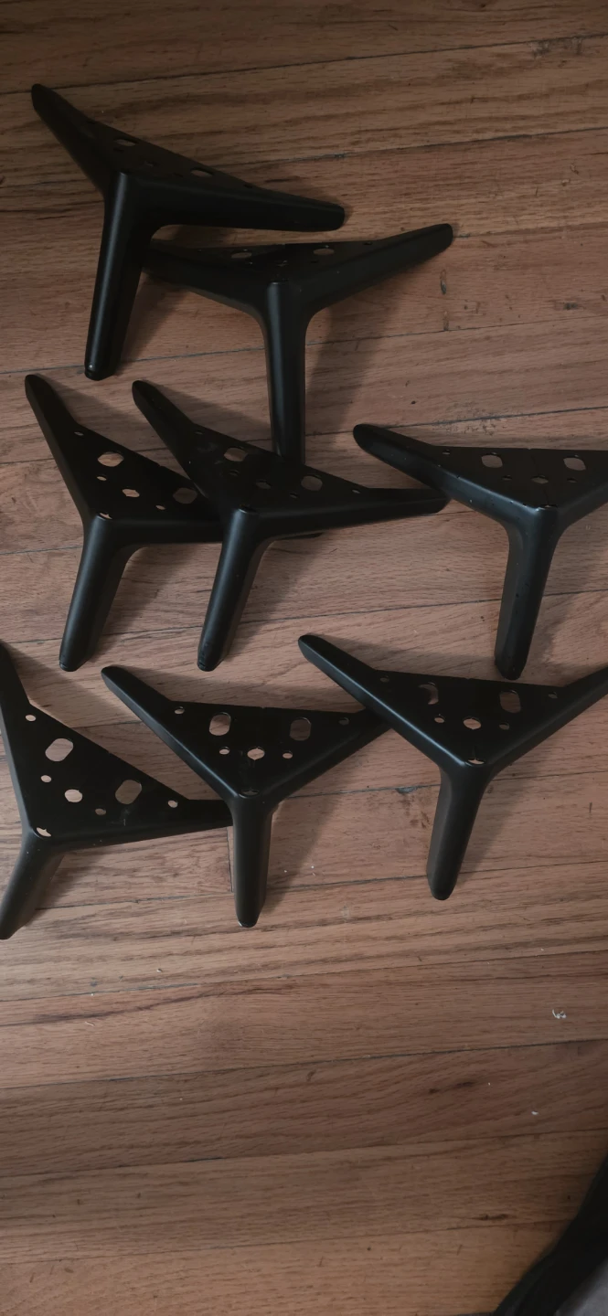 Set of 7 Black Furniture Legs