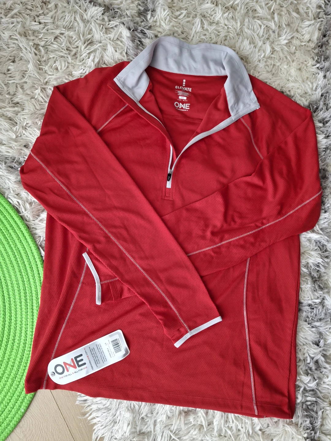 Elevate Red 1/4 Zip Long Sleeve Shirt