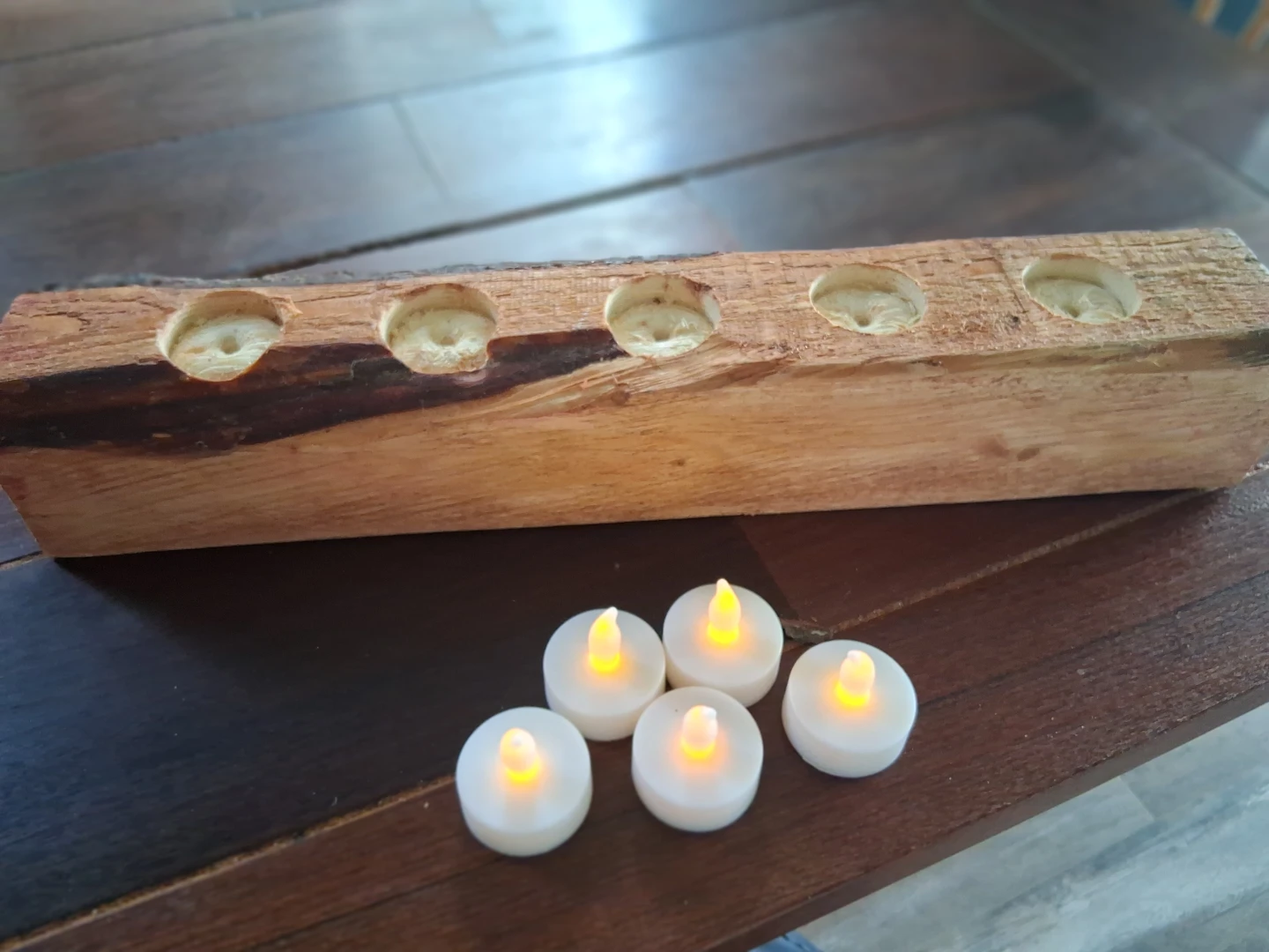 Wooden tealight holder - photo 3
