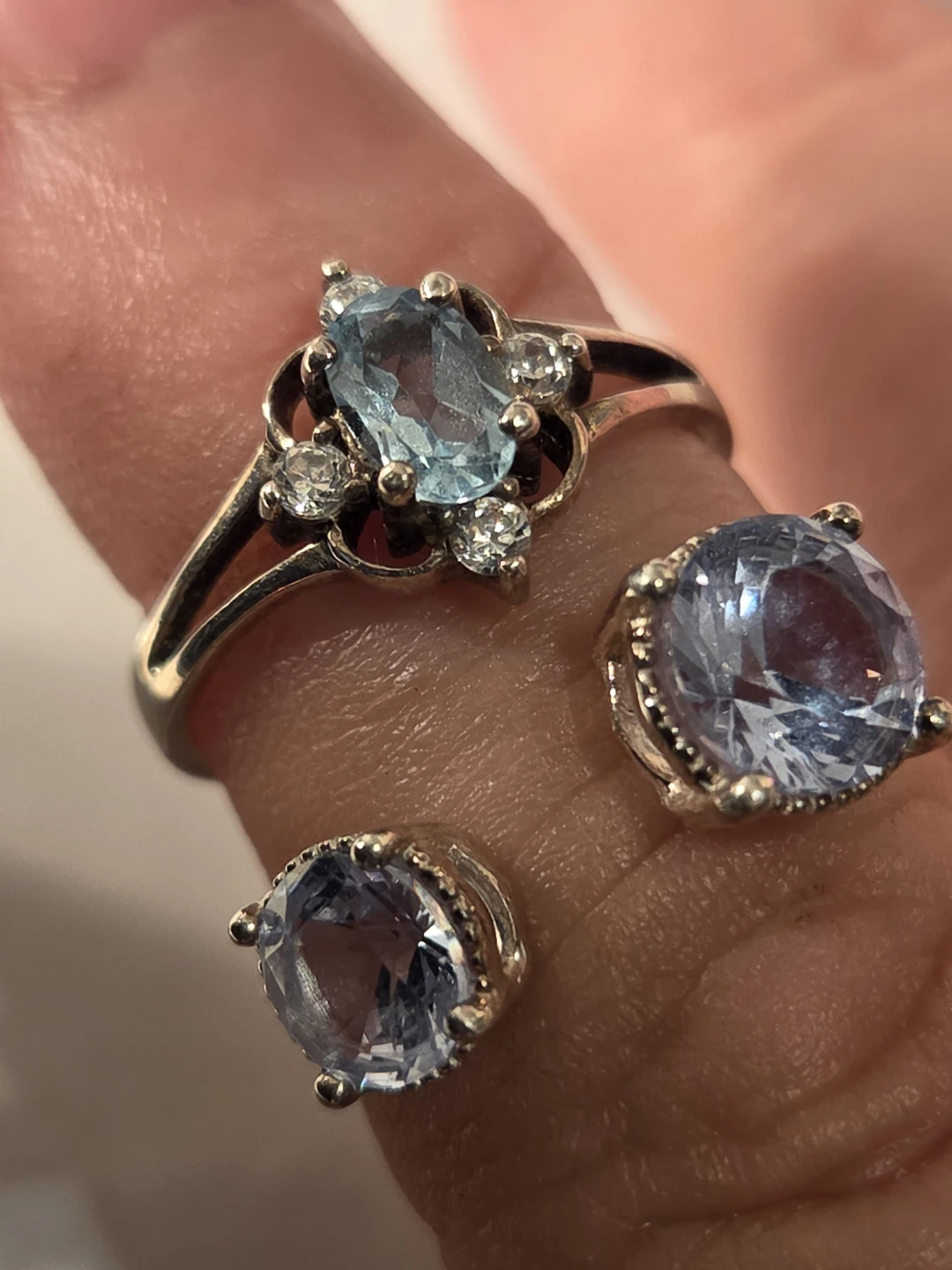 Silver Rings 925with Blue Gems