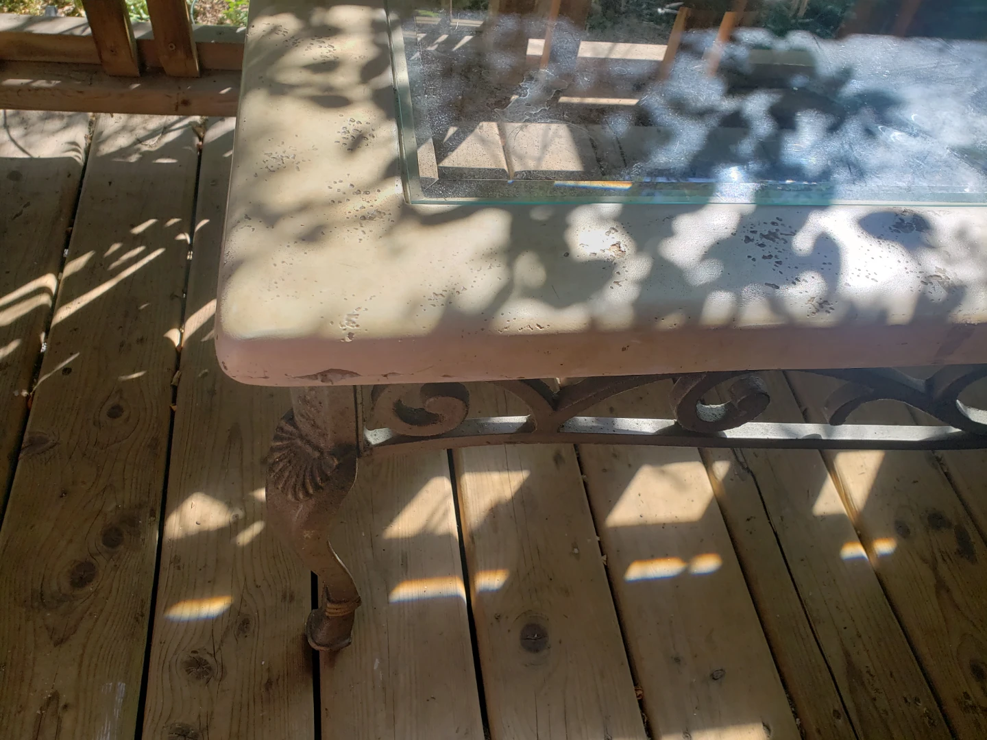 Cast iron coffee table glass top - photo 3