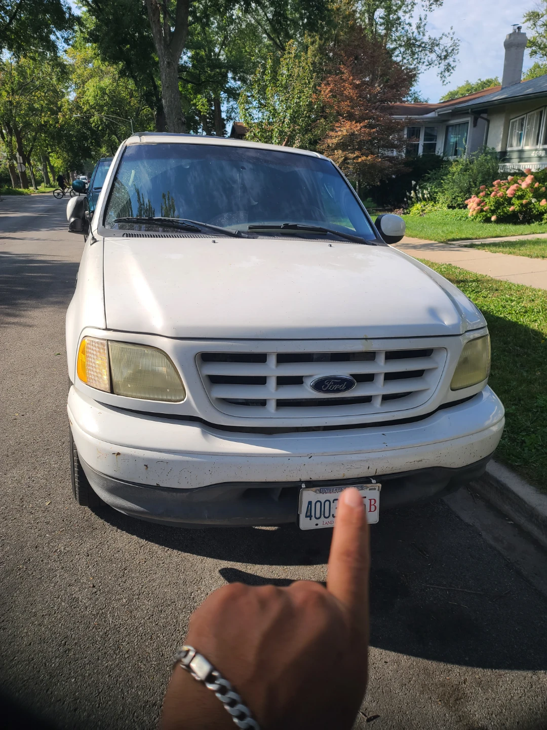 White Ford F-150 Pickup Truck with Cap