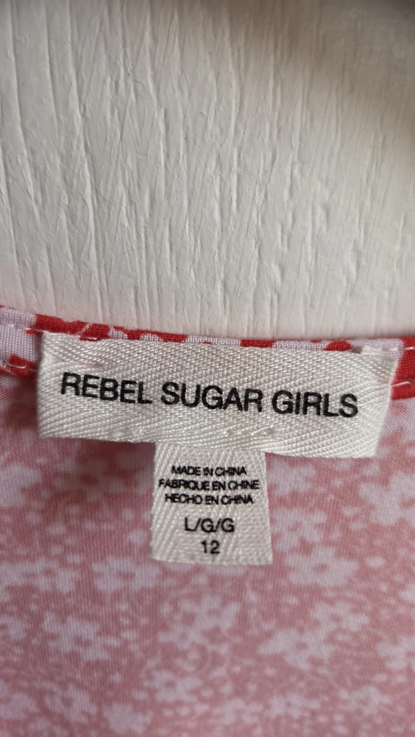 Rebel Sugar Girls Red Floral Jumpsuit Size 12 - photo 3