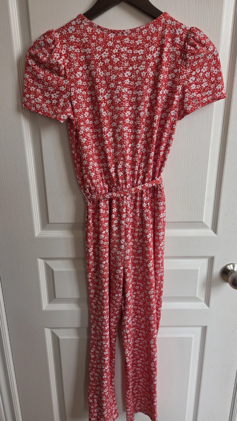 Rebel Sugar Girls Red Floral Jumpsuit Size 12 - photo 4