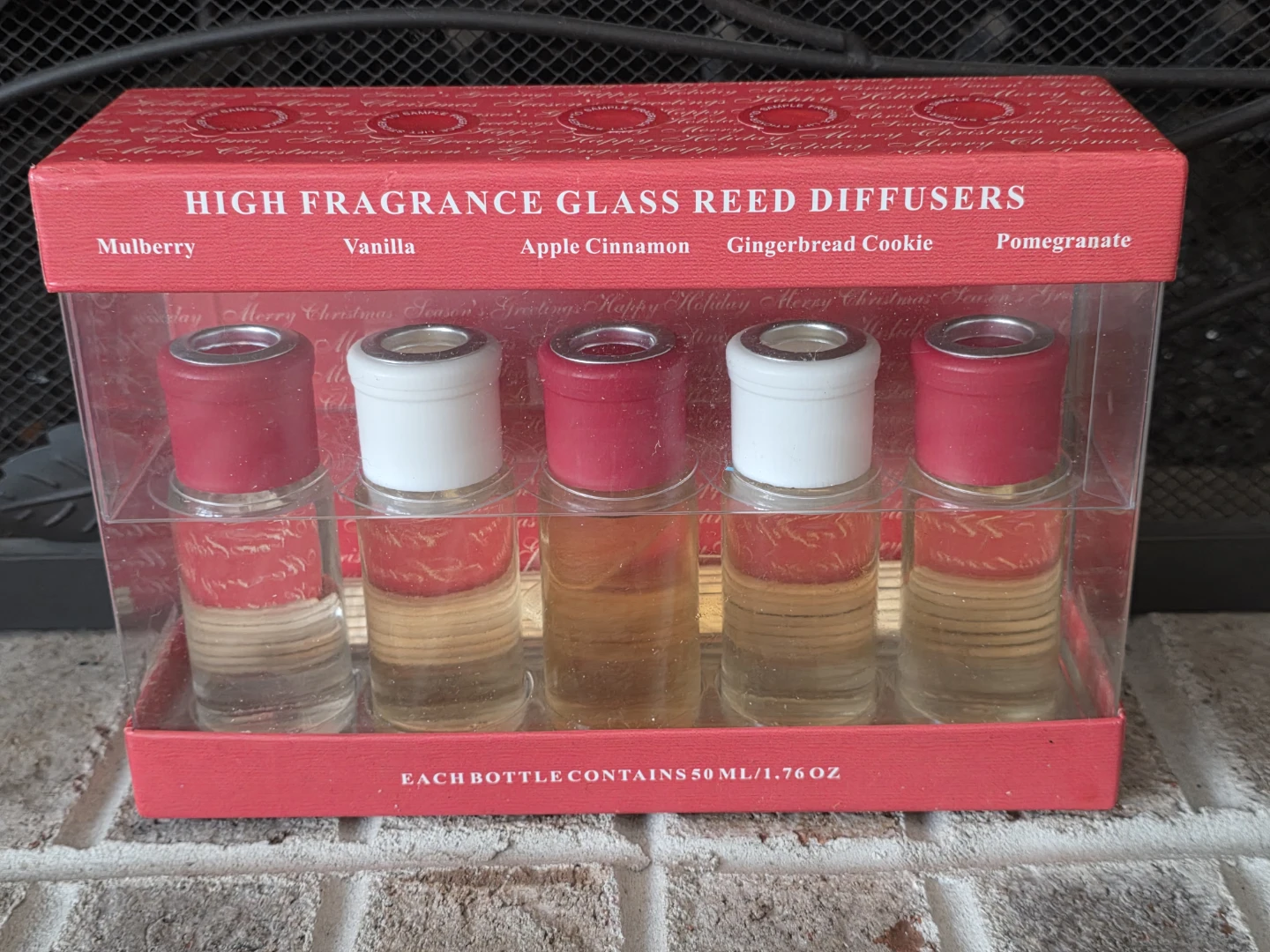 High Fragrance Glass Reed Diffusers Set - 5 Scents - Great Gift!