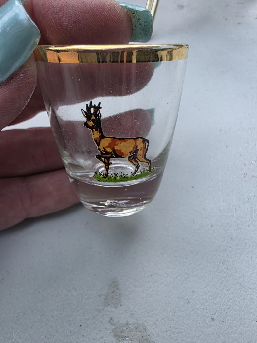 Vintage Shot Glass Set with Caddy - Animal Graphics - photo 3