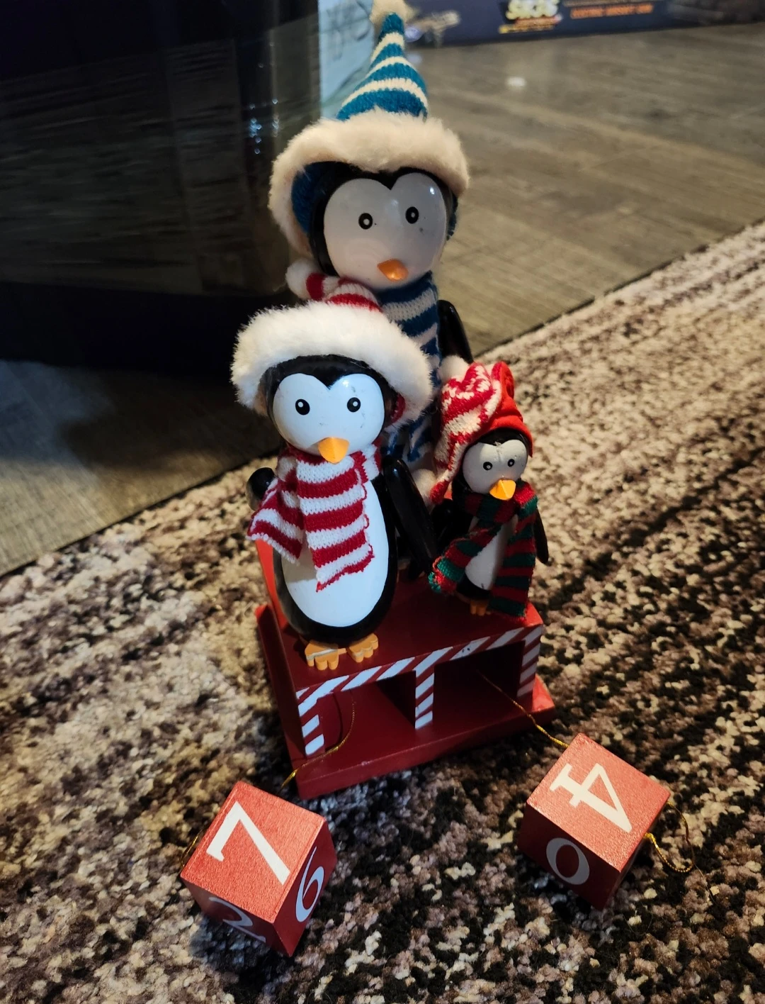 Wooden Penguin Christmas Countdown Calendar