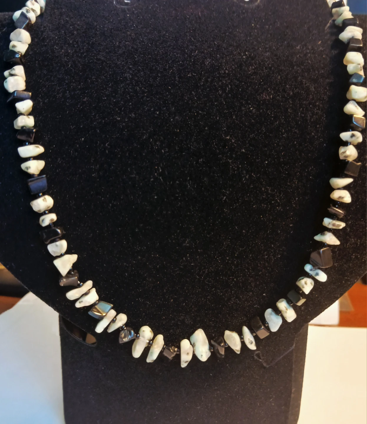 Beaded Necklace - Black and White - photo 3