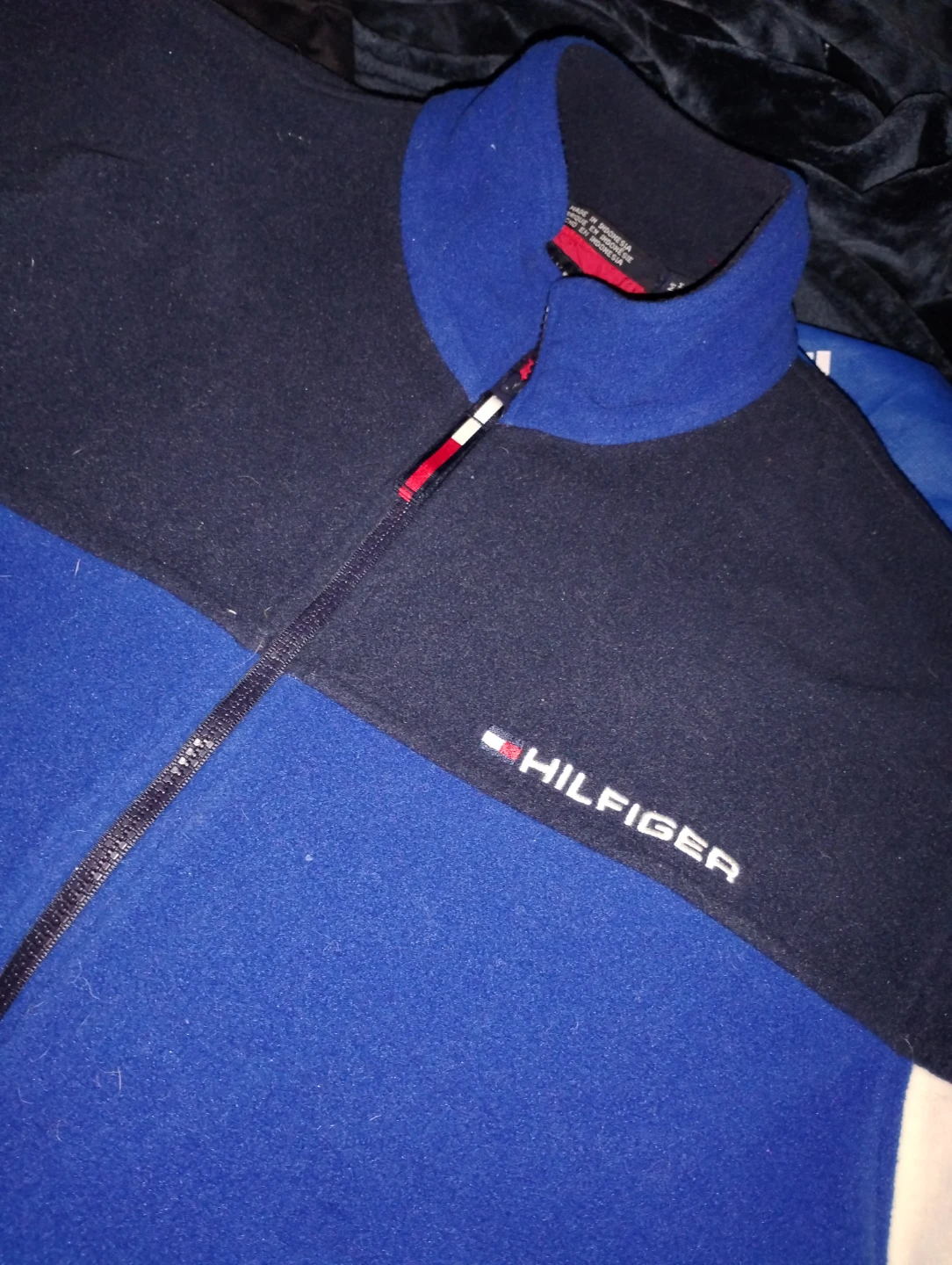 Tommy Hilfiger Fleece Jacket - Blue/Black - Size M - photo 3