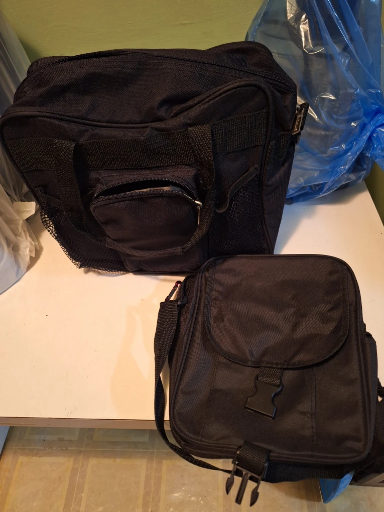 Black Messenger Bag and Duffle Bag Set