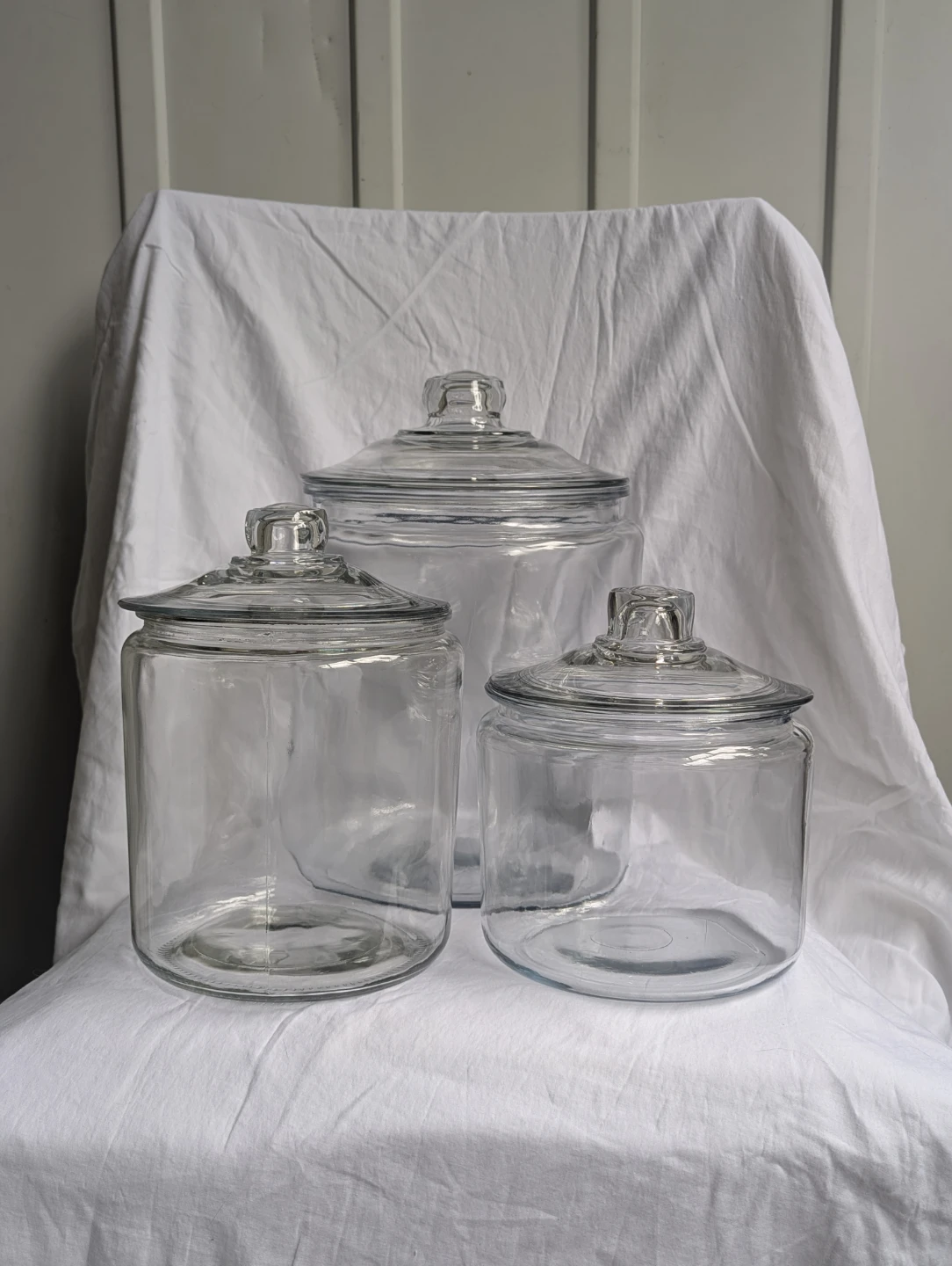 Glass storage jars