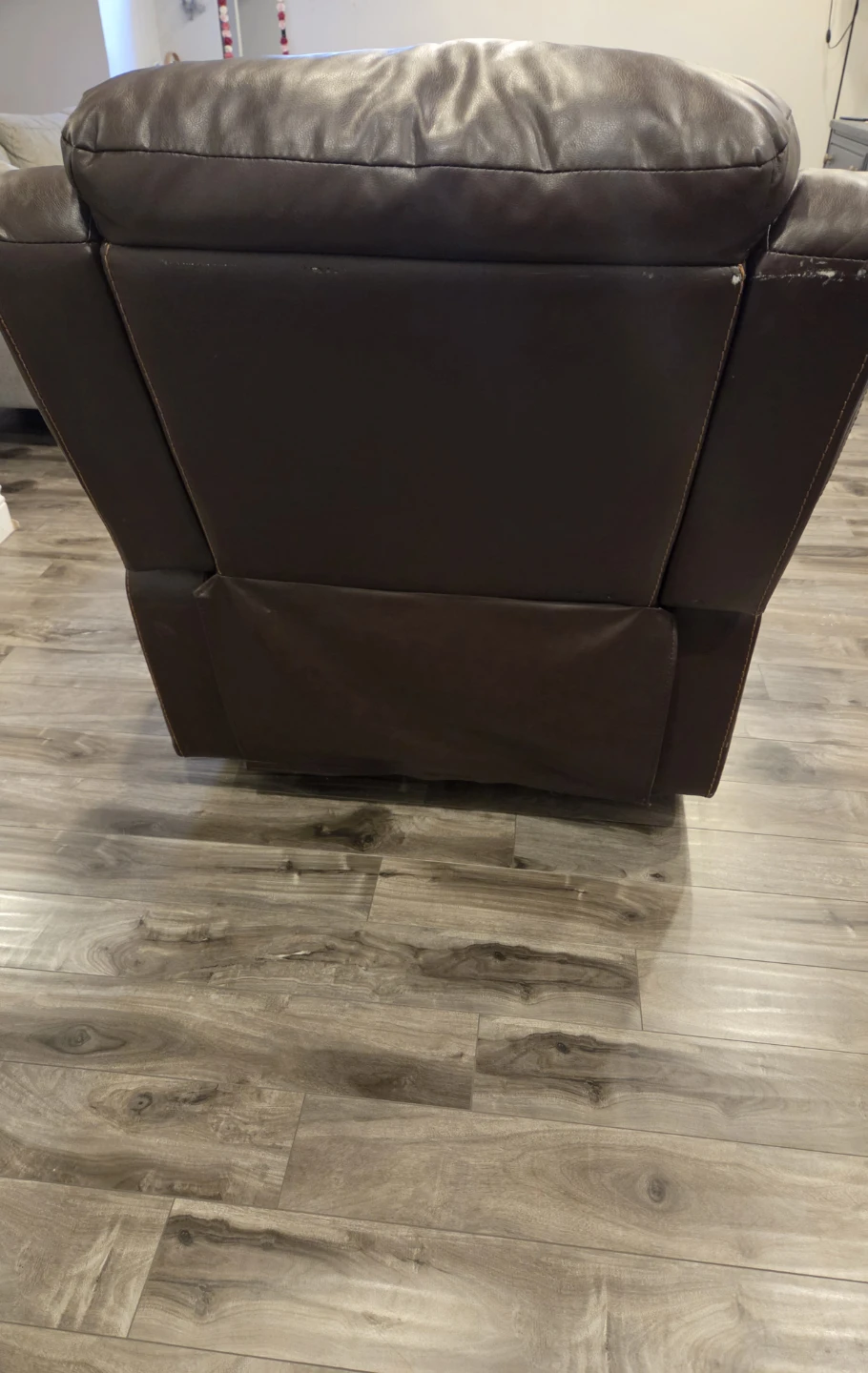 Brown Faux Leather Recliner Chair - photo 3