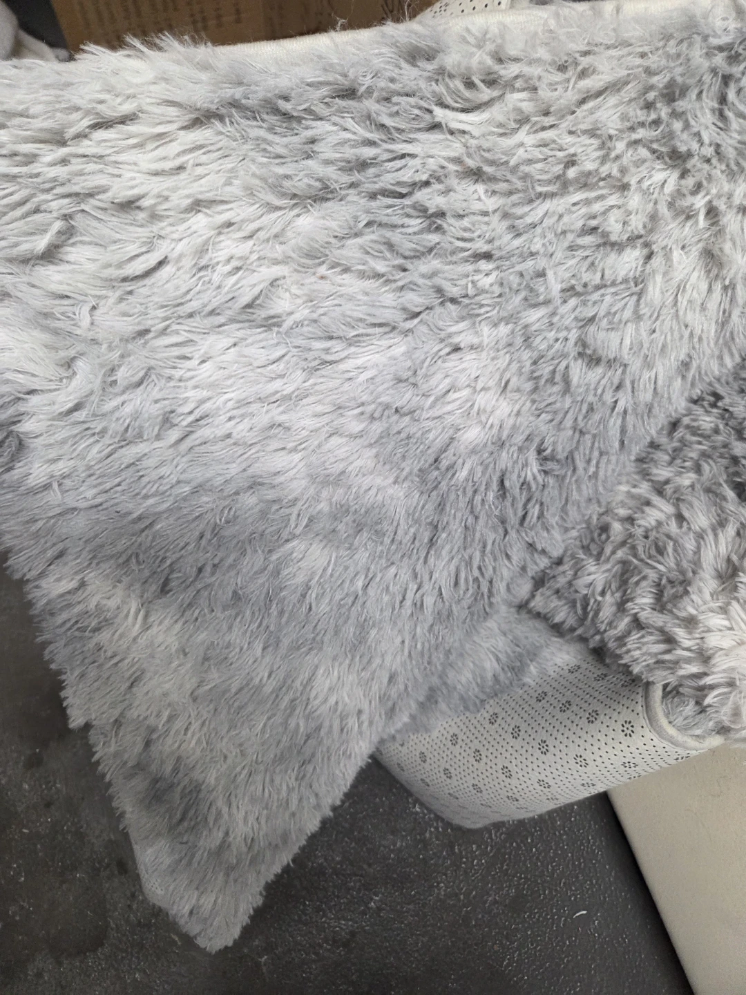 Grey Fluffy Rug