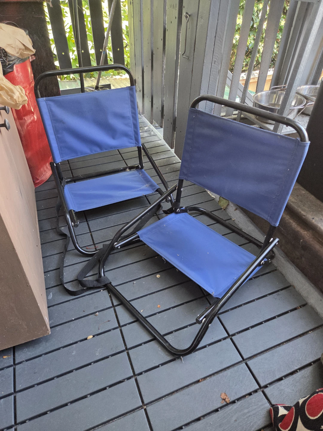 Blue Folding Camp Chairs (Set of 2)
