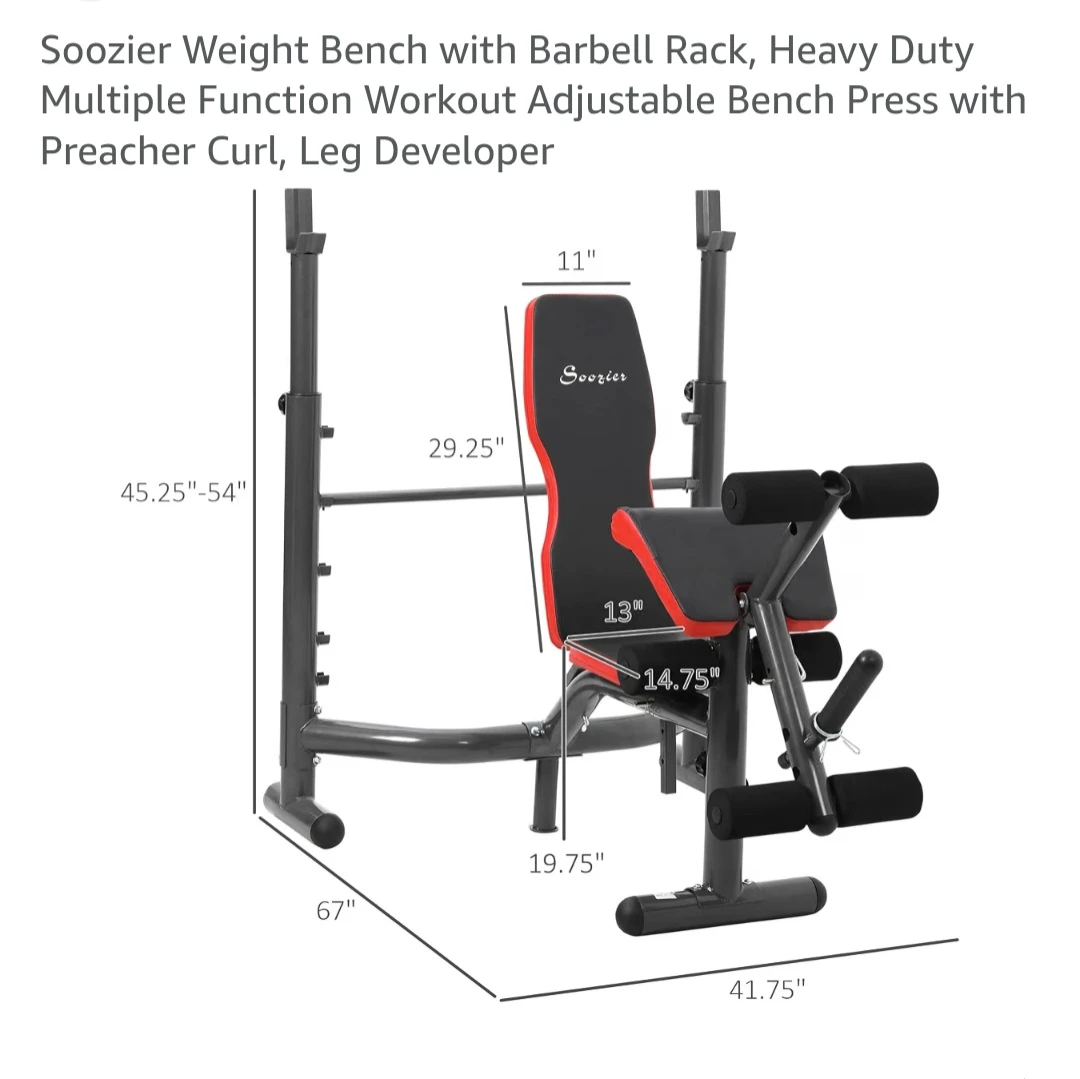 Soozier Adjustable Weight Bench Press