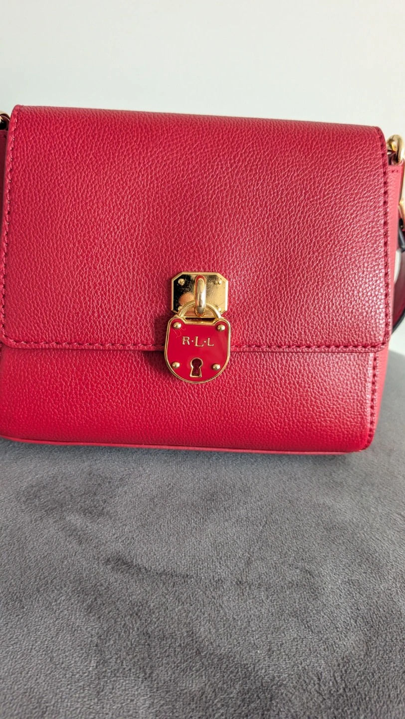 Lauren Ralph Lauren Red Leather Shoulder Bag