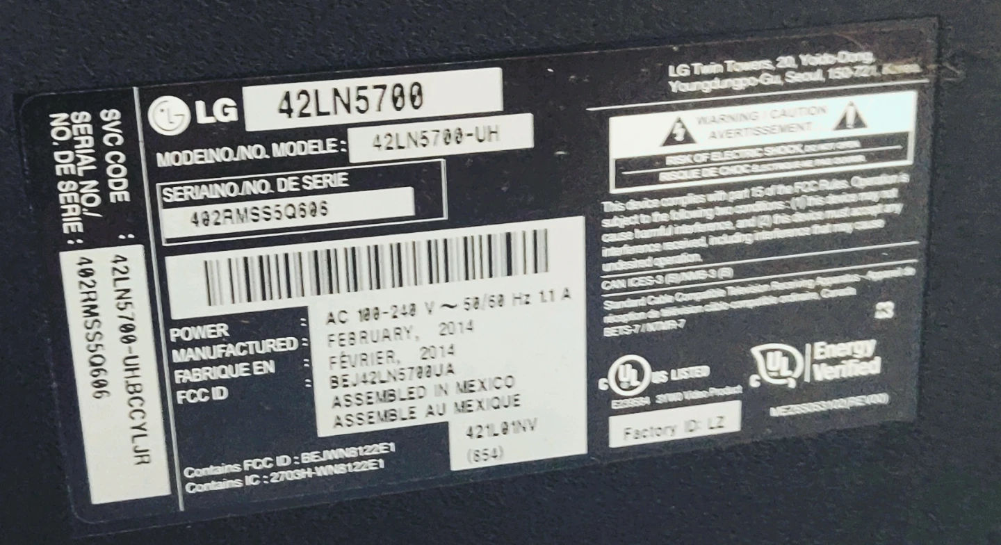 LG 42LN5700 Smart TV