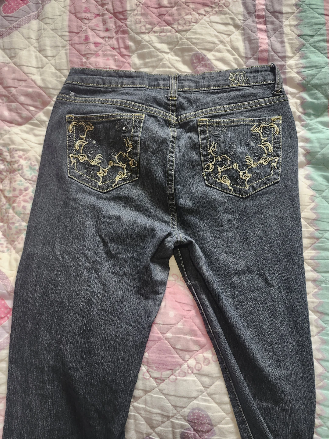 2000's Vintage Embroidered Pocket Low rise Flared Jeans