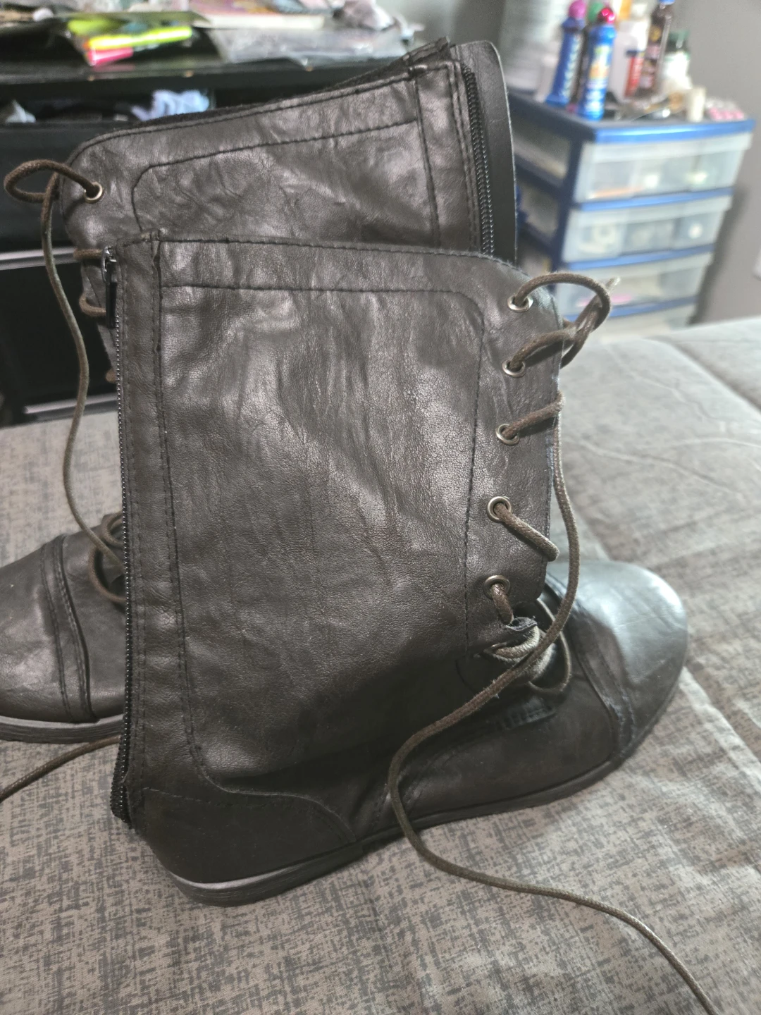 Brown Suede Boots and Flip Flops - photo 5