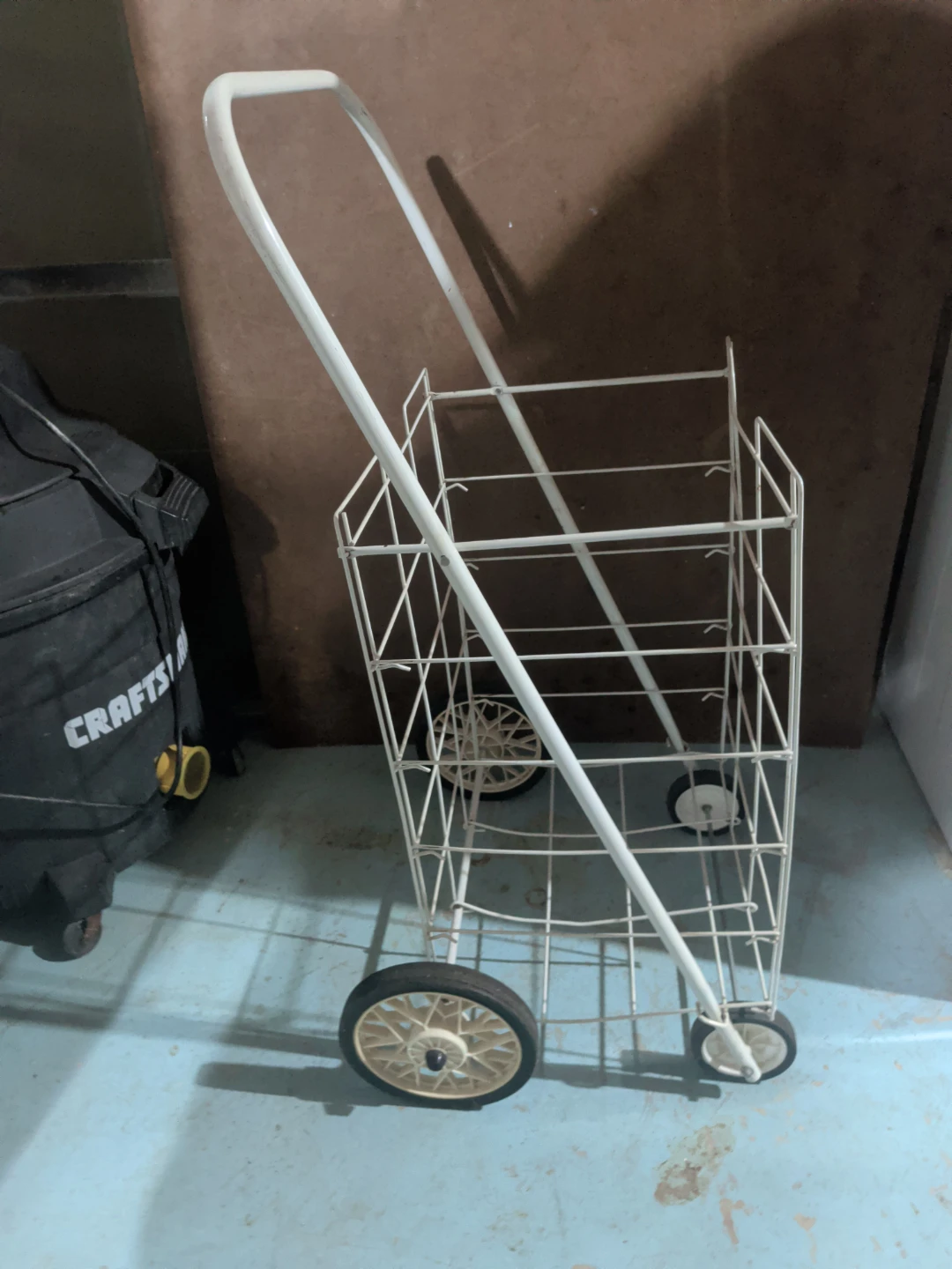White Wire Shopping Cart with Wheels - photo 2