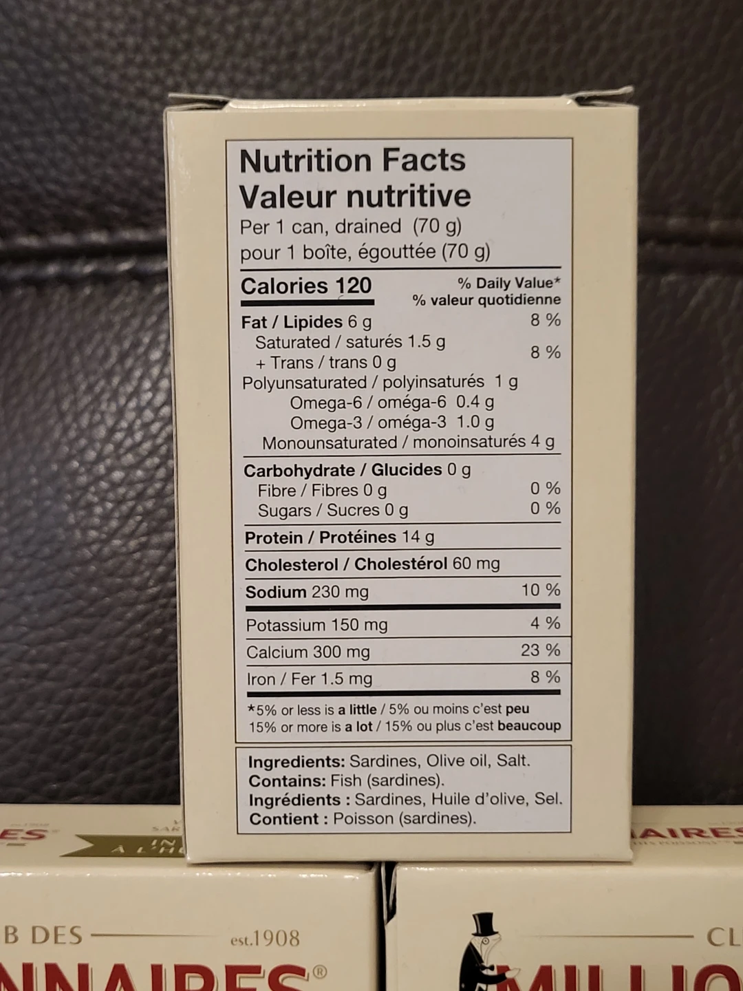 X15 Club des Millionnaires Wild Sardines in Olive Oil (125g) - photo 2