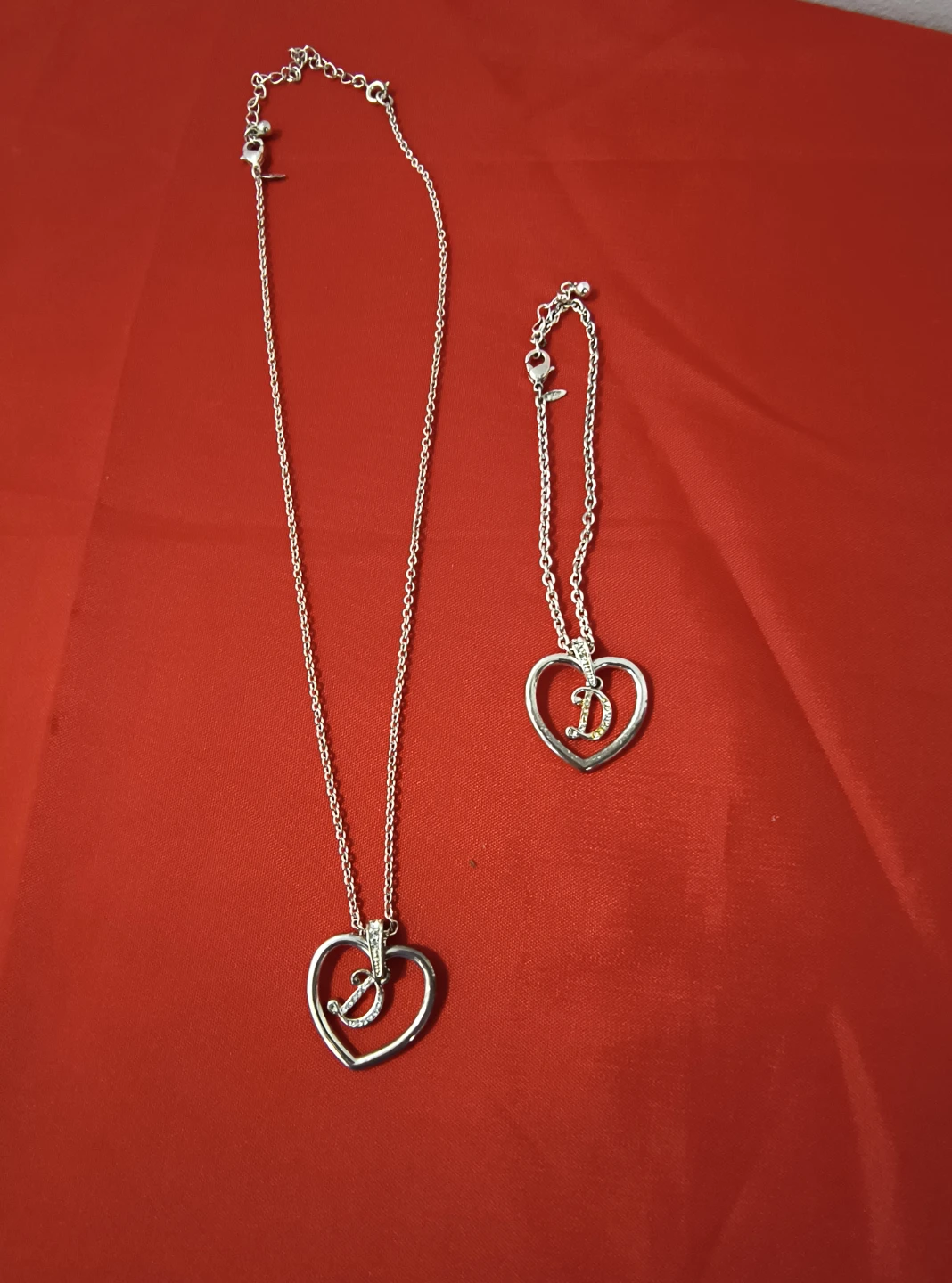 Silver Tone Heart Necklace and Bracelet Set - photo 2