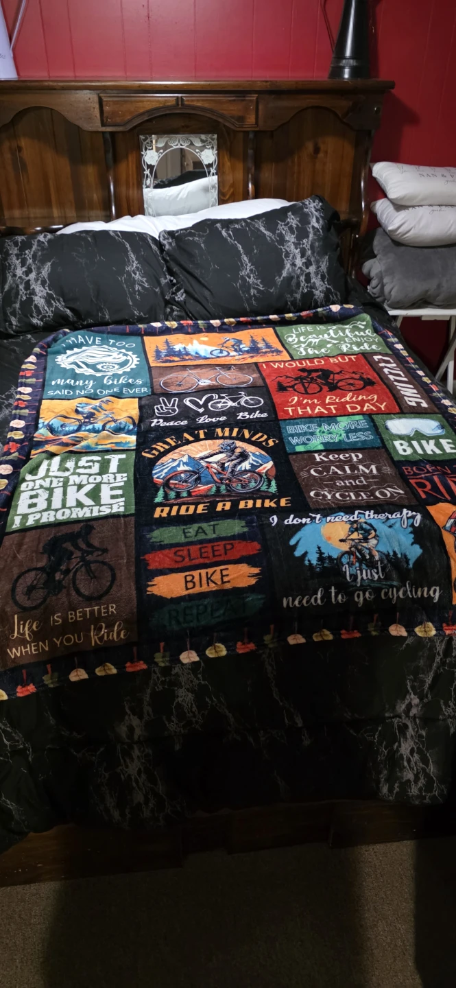 Bicycle Themed Fleece Blanket