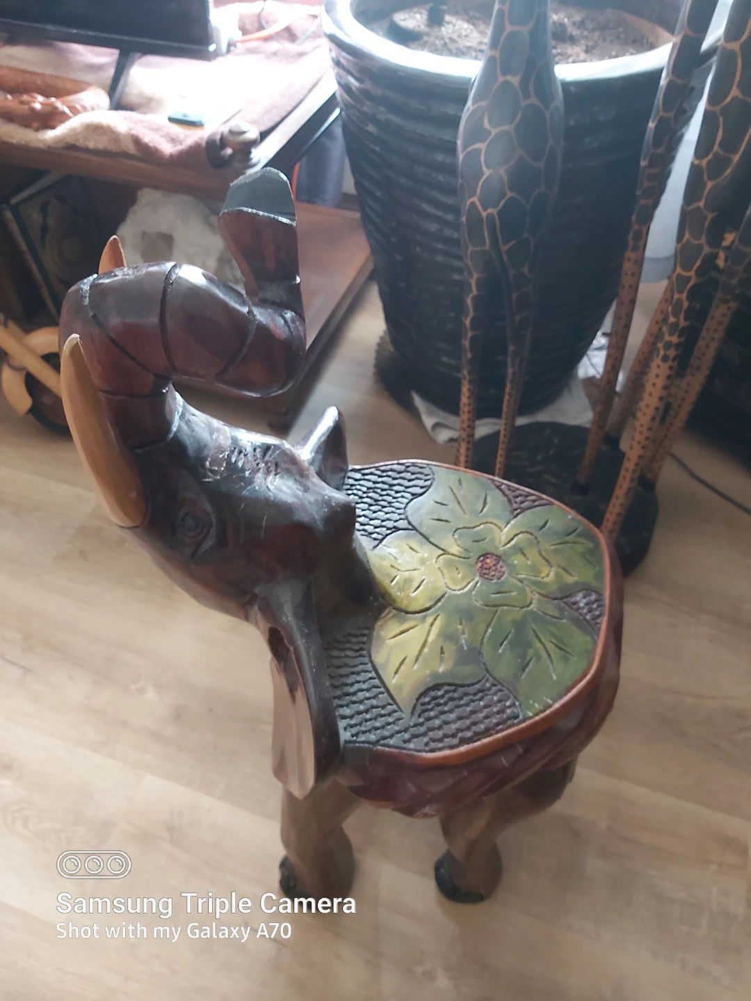 Wooden Elephant Stool