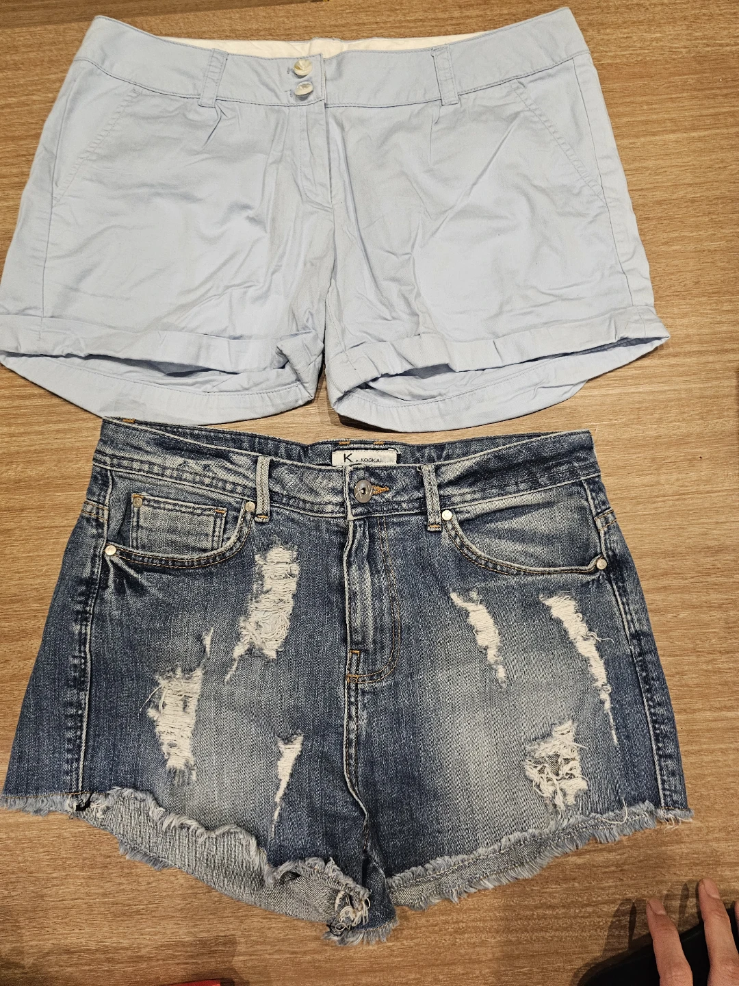 Denim & Light Blue&black Shorts