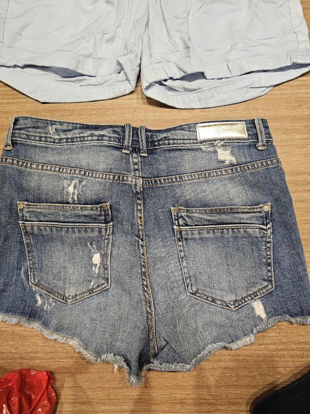 Denim & Light Blue&black Shorts - photo 4