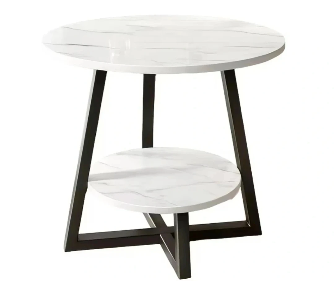 Round Side Table with Shelf - photo 3