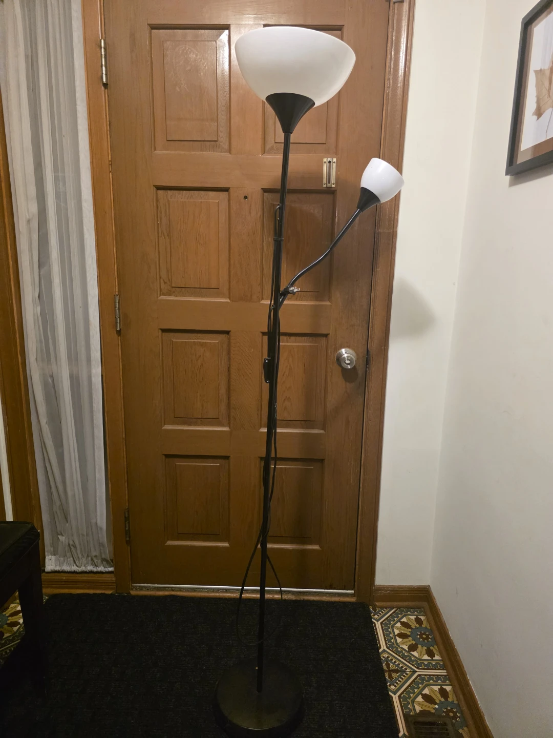 Black Floor Lamp with Adjustable Reading Light