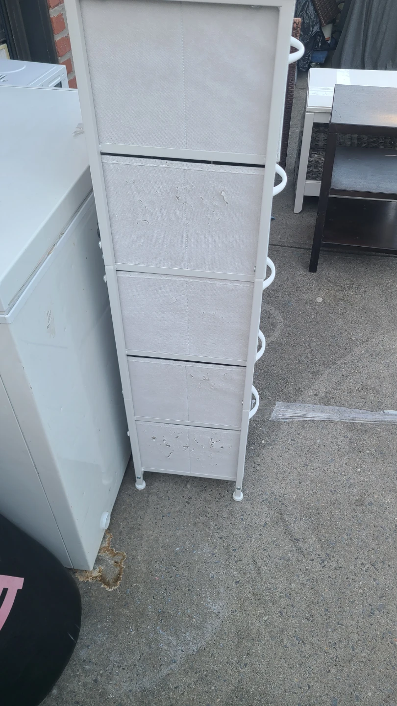 White 5-Drawer Fabric Dresser - photo 4