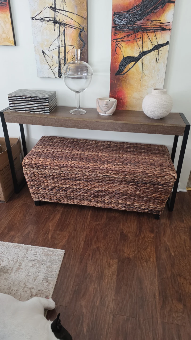 Woven Storage Bench/Ottoman and Console Table