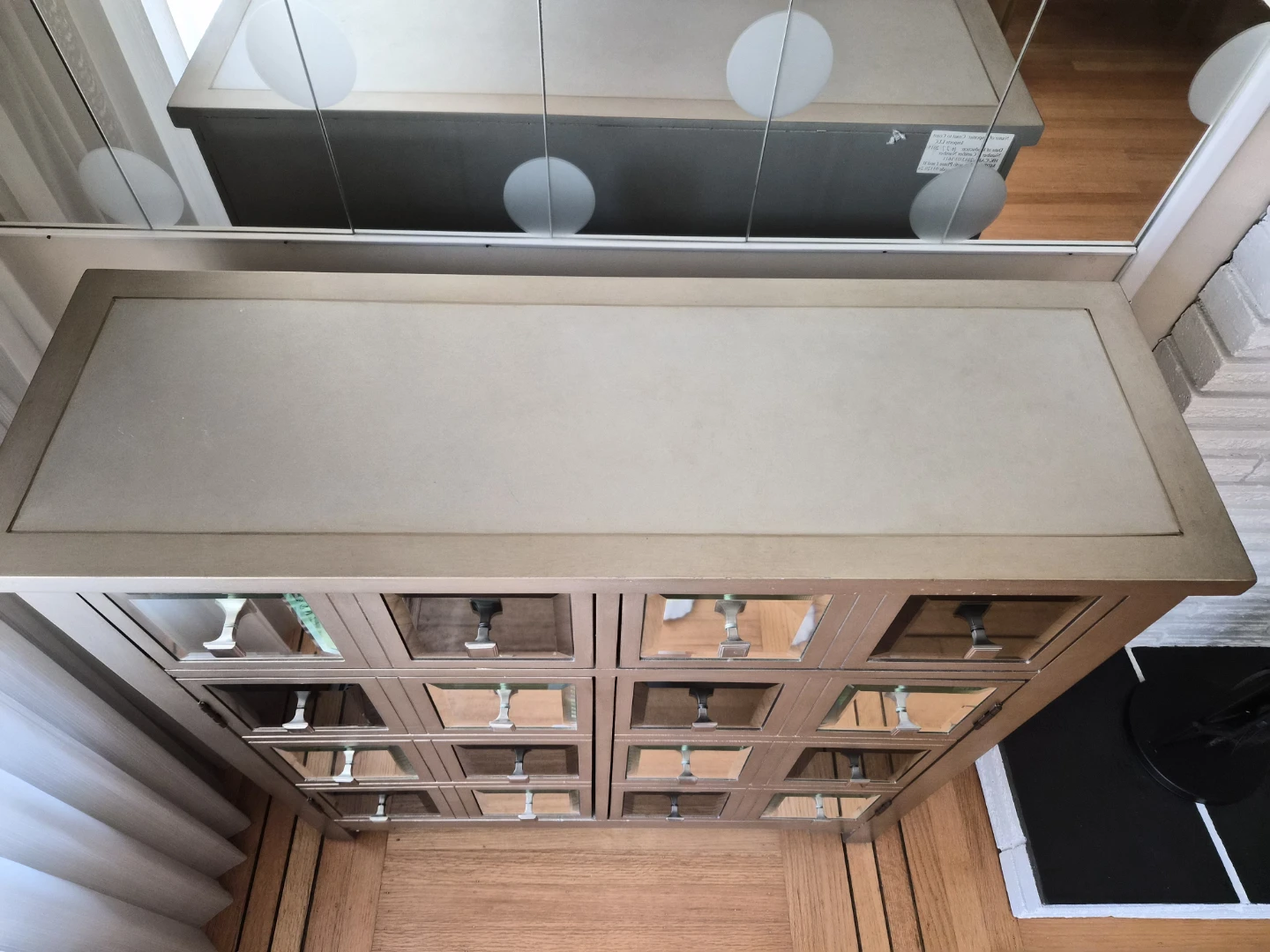 Mirrored Accent Cabinet with top drawers - photo 4