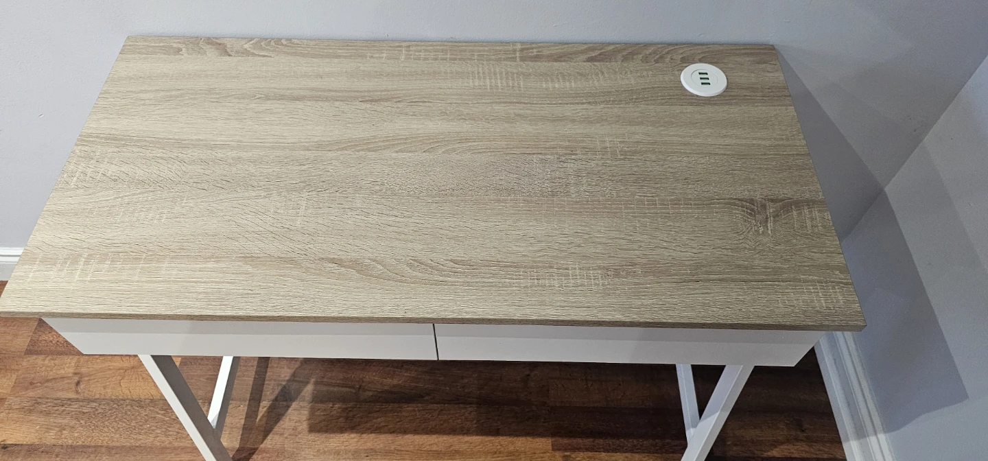 Light Oak Desk with Built-in USB Hub - photo 3