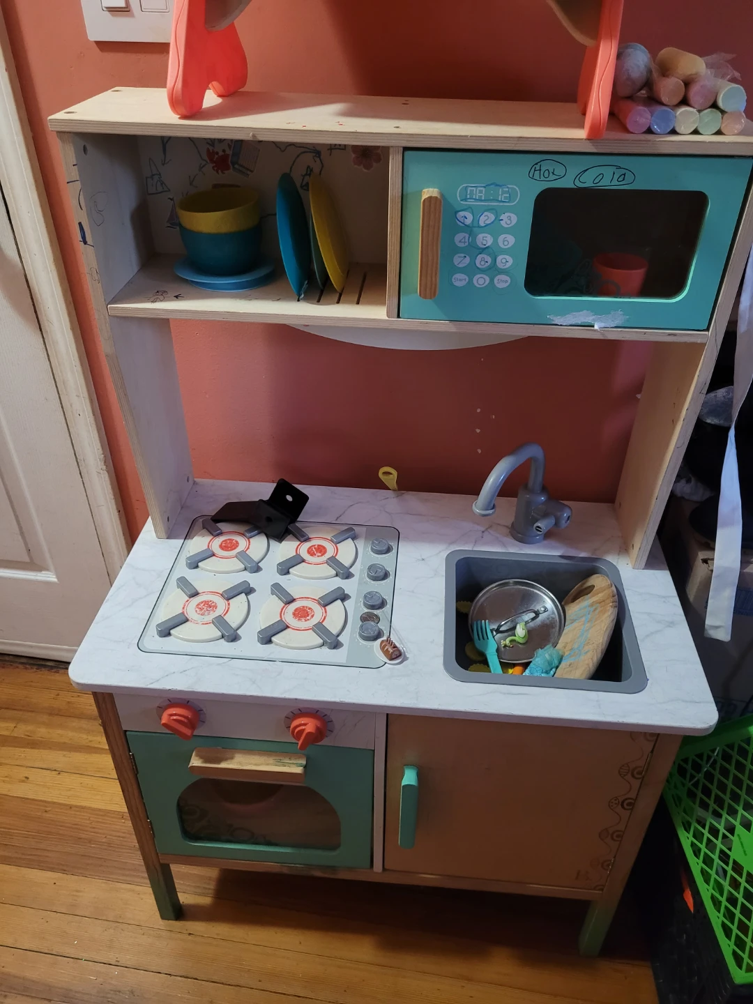 Wooden Play Kitchen with Accessories - photo 2