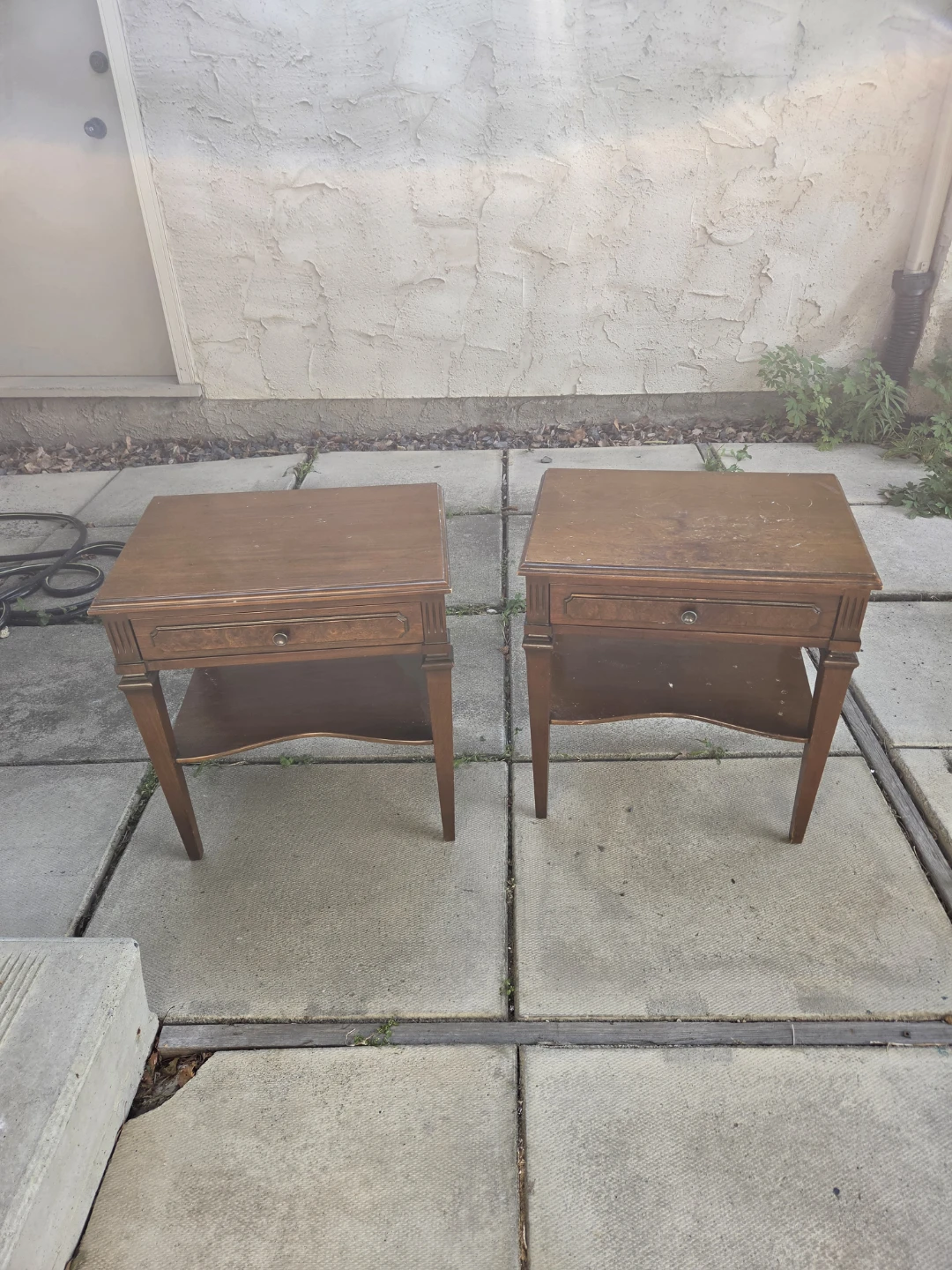 Pair of wooden side tables antique - photo 3