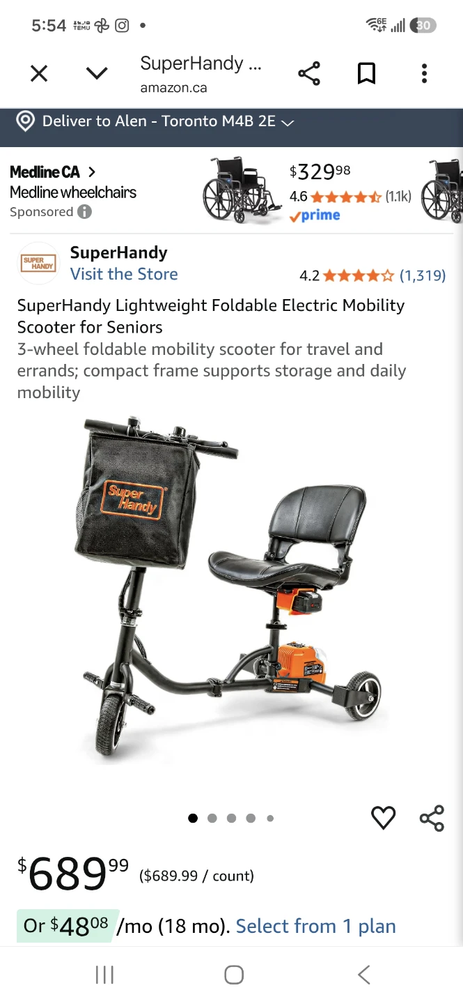 SuperHandy Cares+ Lightweight Foldable Mobility Scooter - photo 5