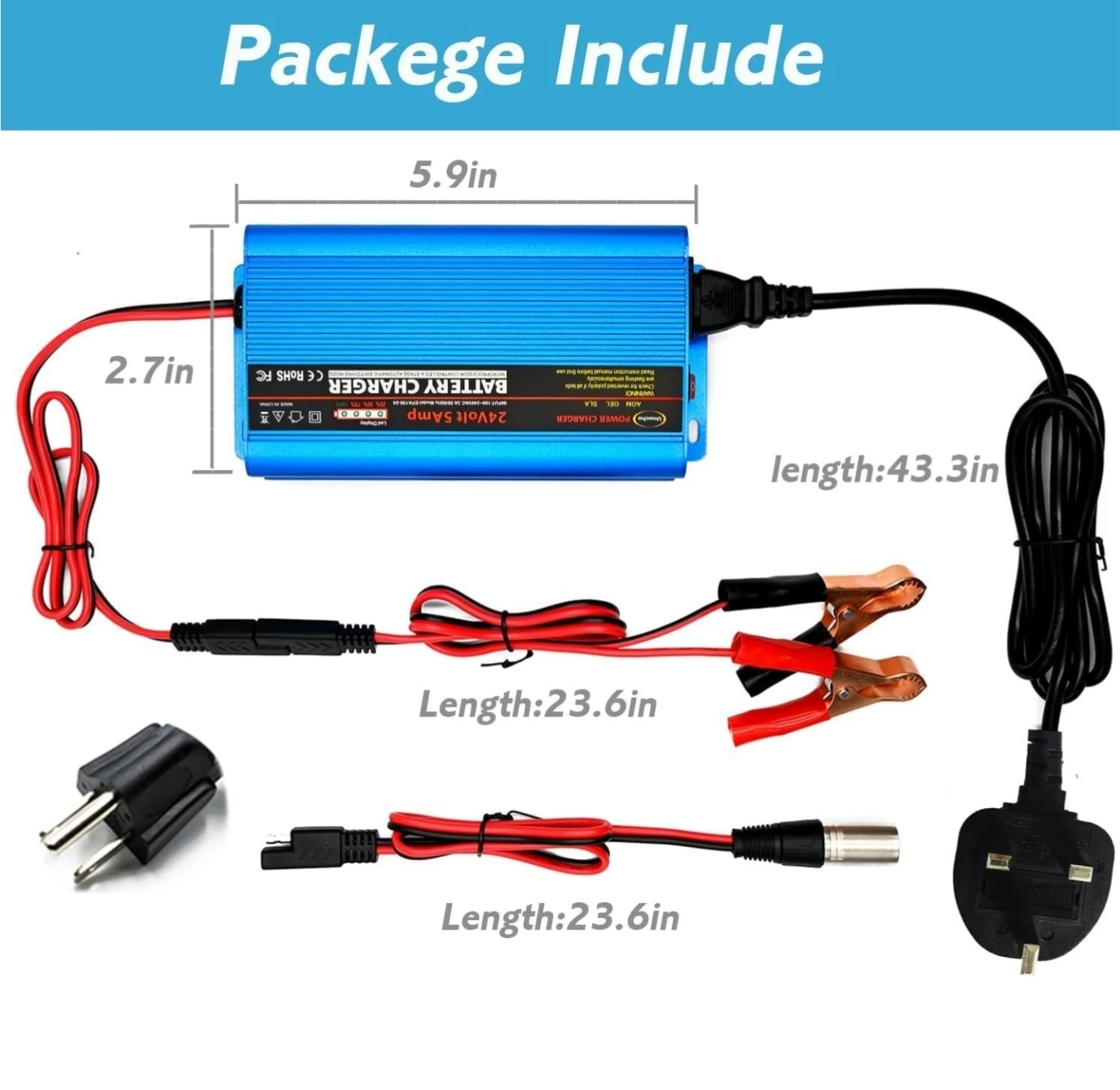 Unicrgo 24Volt 5Amp Battery Charger - photo 2