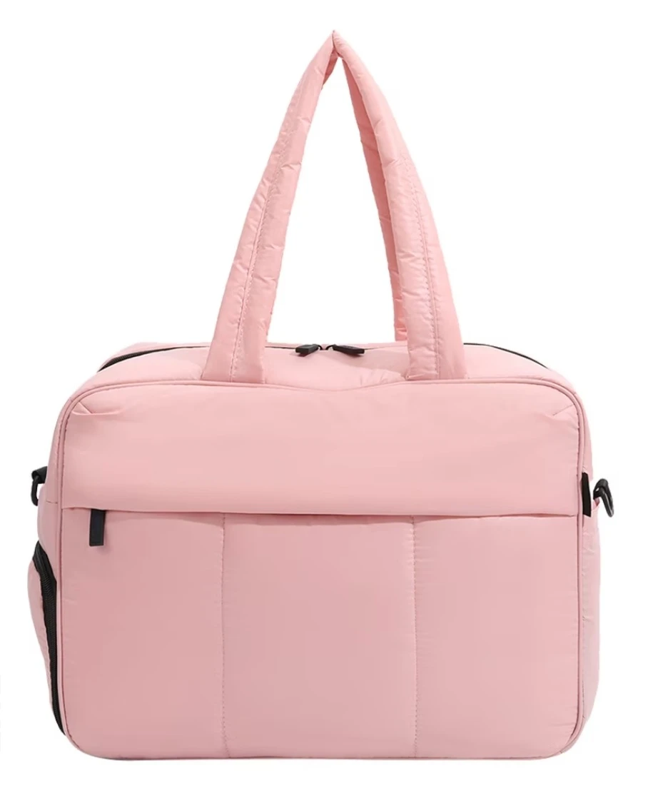 Pink Travel Duffle Bag with Shoe Compartment