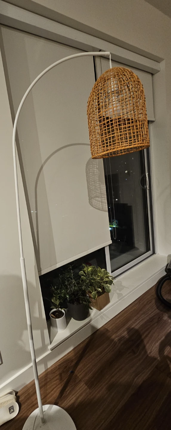 Arc Floor Lamp with Wicker Shade - must be gone ASAP - photo 2
